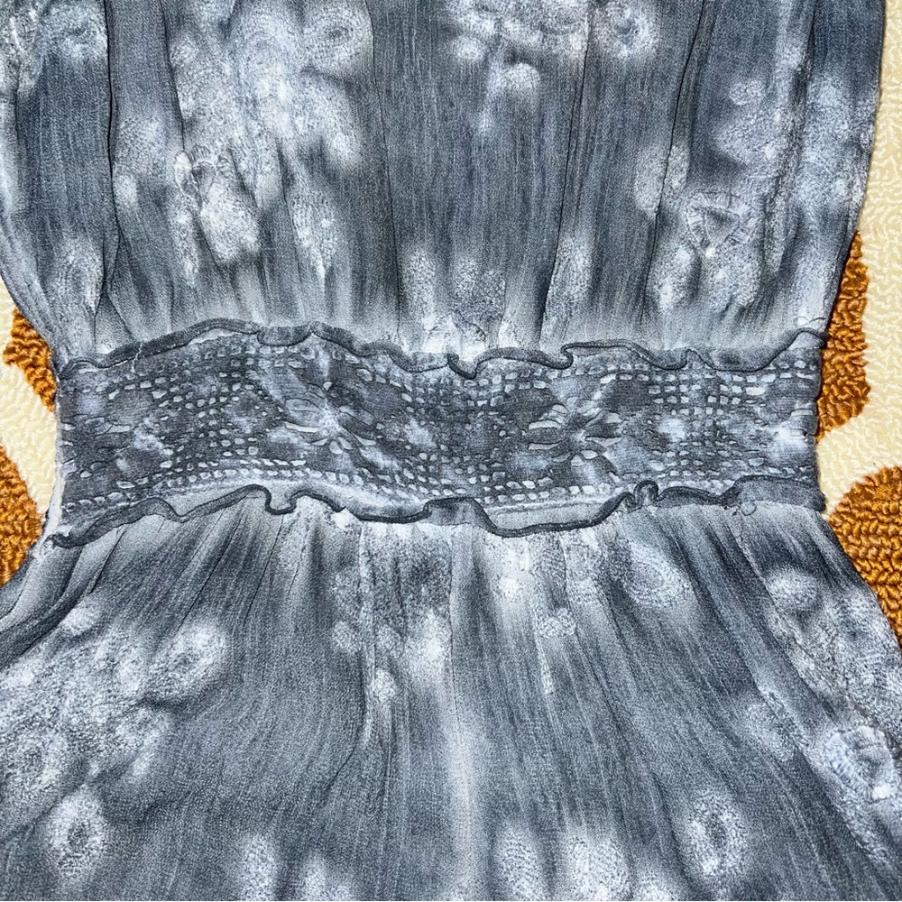 Free People Julia Tie Dye Cold Shoulder Embroidered Shorts Blue Romper XS EUC - Picture 3 of 14